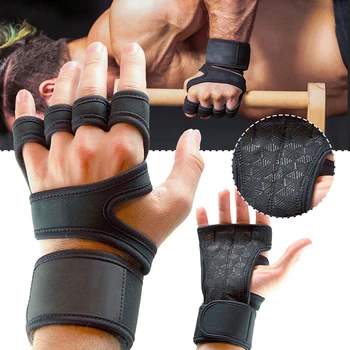 1 Пара тренировочных перчаток для тяжелой атлетики для мужчин и женщин, дышащие нескользящие перчатки для занятий велоспортом, защита для рук, запястий, ладоней, тренировочные перчатки