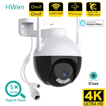 1080P 8MP 4K WiFi Камера видеонаблюдения 5xZoom Видео Беспроводная PTZ Ip-Камера Наружного Ночного Видения Камера безопасности CCTV