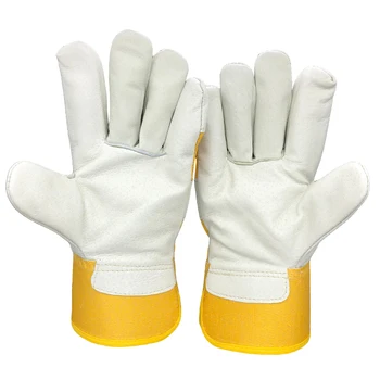 12 ПАР мужских рабочих перчаток из свиной кожи, Рабочая сварочная перчатка, защитные спортивные мото-износостойкие перчатки NG6019