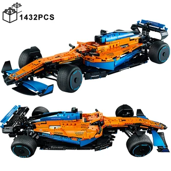 1432 шт. Технические Скоростные Гонки McLaren Formula F1 Автомобильные Строительные Блоки, 42141 Сборка Кирпичей, Игрушки для автомобилей, Подарки для Взрослых Мальчиков