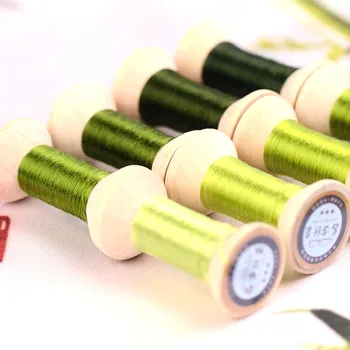20 мСветло-зеленый Сучжоу DIY Обычная цветная шелковая линия Ветвь Ручной вышивки Спиреей