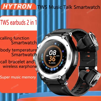 2023 TWS Music Talk Smartwatch Наушники 2 В 1 Мужские Смарт-часы с наушниками 10 Часов Сильных Звуковых Эффектов Для Любителей Музыки Новинка