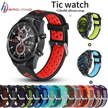22 мм Силиконовый ремешок Для Honor Watch Gs Pro/ticwatch Pro 2020/pro 3 Gps Двухцветный Силиконовый ремешок Для Ticwatch Gtx/e2/s2 Correa