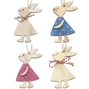 4 Стиля, Пасхальный Кролик, Деревянные Подвесные украшения, Милые подвески, Кролик, Пасхальные поделки из дерева, игрушки с вырезами, Подарки, украшения