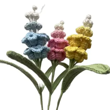 5 шт. Искусственный цветок Гиацинт с несколькими головками, Цветок ручной работы, сделай сам, Тканый цветок, Ручной крючок, Цветочный пучок
