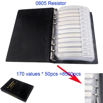 8500Ppcs/комплект 0805 SMD Ассортимент резисторов комплект книга образцов 170 значение x 50 шт 1/8 Вт 5%