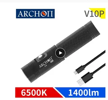 ARCHON Мини-фонарик для Дайвинга 1400 Люмен USB Перезаряжаемый 5100 мАч Фонарик для дайвинга Подводная светодиодная лампа С индикатором МОЩНОСТИ