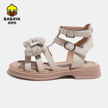 Babaya/Детские Сандалии; Обувь для девочек; Летняя Новинка 2023 года; Римская обувь; Обувь принцессы; Нескользящие Пляжные Сандалии для девочек; Дышащие