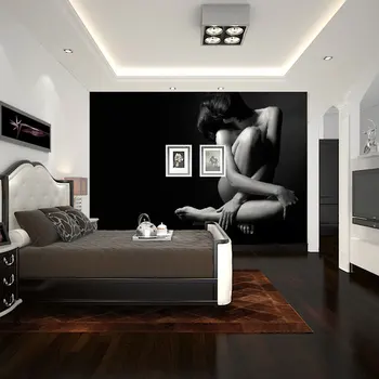 beibehang body photography art design patterns черно-белые современные наклейки на стены спальни papel de parede 3d обои художественная роспись