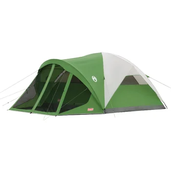 Coleman Evanston 6-местная купольная палатка с экраном, 2 комнаты, зеленая сверхлегкая палатка-беседка