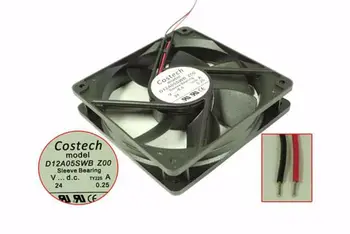 Costech D12A05SWB DC 24V 0.25A 120x120x25 мм 2-проводной серверный вентилятор охлаждения