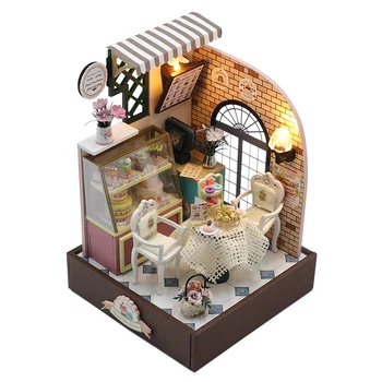 Diy кукольный дом Миниатюрный кукольный домик Деревянный пазл комплект на День Рождения Рождественский подарок игрушки для детей Взрослый кукольный дом ручной набор