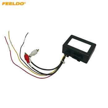 FEELDO Автомобильный 2-Канальный RCA Аудио AUX-Вход Для большинства волоконно-оптических усилителей, Декодер Конвертер Для BMW X1 1/3/5 Серии E90 E91 E87 E70