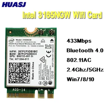 Huasj Двухдиапазонная 2,4 Г/5 ГГц 433 Мбит/с Intel 3165AC NGFF 802.11ac WiFi 3165NGW M.2 WLAN Карта + сетевой мини-адаптер BT 4,0