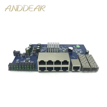IP-управление 8-портовый Модуль коммутатора PoE Ethernet 10/100/1000 Мбит/с Модуль управляемого коммутатора с 2 Гигабитными слотами SFP гигабитный коммутатор