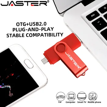 JASTER OTG USB 2,0 флэш-накопитель Вращающийся флеш-накопитель 4 ГБ 8 ГБ 16 ГБ 32 ГБ 64 ГБ U-диск Креативный подарок Для micro usb/ноутбука Memory stick
