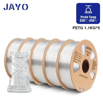 JAYO PETG/ШЕЛК/PLA PLUS/ABS/PLA Нить 3D принтера 1,75 мм 5 рулонов/набор Для FDM печати DIY Подарочный Пластик для нити 3D ручки