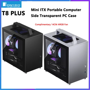 Jonsbo T8 PLUS PC Case Mini ITX Портативный Компьютер Боковая Прозрачная Поддержка Корпуса ITX Материнская плата ATX Power С 14-сантиметровым вентилятором ARGB