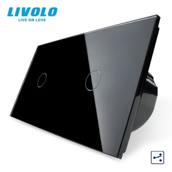 Livolo стандарт ЕС, Управление сенсорным экраном, Настенный выключатель с панелью из закаленного Стекла, Настенный Выключатель Света для дома, VL-C701S-12/VL-C701S-12