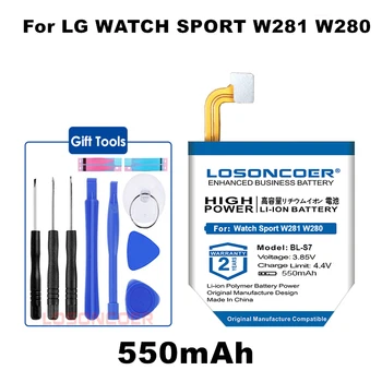 LOSONCOER 550 мАч BL-S7 Аккумуляторы для смарт-часов LG Watch Sport W281 W280 W280A (AT & T) Новейшего производства + Бесплатные инструменты
