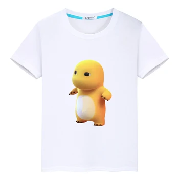 Naloong/ желтая футболка Dinasour из 100% хлопка для мальчиков и девочек, футболка с графическим принтом в стиле Каваи, футболка с коротким рукавом, мягкие футболки