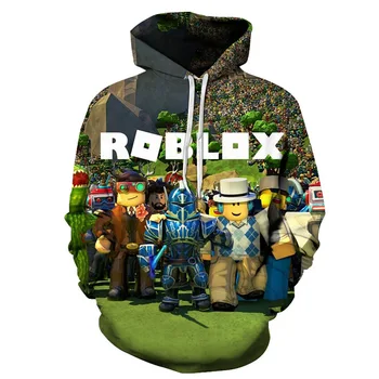 ROBLOX Game Animation Периферийный Свитер с 3D цифровой печатью, Пуловер с капюшоном, Модный Свободный свитер для взрослых и детей