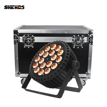 SHEHDS Алюминиевый Сплав LED Flat Par 18x12 Вт/18x18 Вт Огни RGBW Светодиодное Освещение С Кейсом Для полета Профессиональная Вечеринка KTV Disco DJ