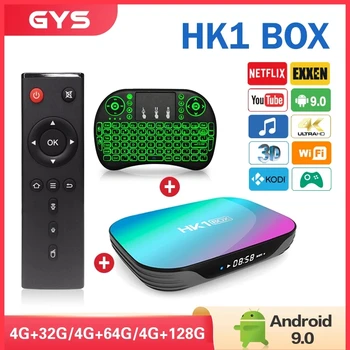 Smart TV BOX HK1 Box Android 9,0 HK1BOX 4K 1080P Amlogic S905X3 8K Четырехъядерный 2,4/5G ДВОЙНОЙ WIFI ДВОЙНОЙ BT Медиаплеер