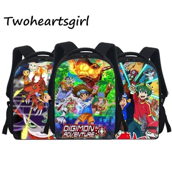 Twoheartsgirl Аниме Digimon Детские Мини-рюкзаки для мальчиков, школьные сумки для учащихся начальной школы, школьные сумки на молнии