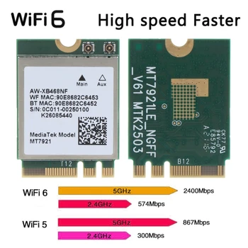 Wi-Fi 6 MT7921K двухдиапазонный 1800 Мбит/с 2,4 G/5G Bluetooth 5,2 WiFi 6 Беспроводная карта 802.11AX для Windows 10/11, чем AX210