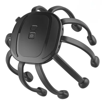 Автоматический 10-головочный пальчиковый перезаряжаемый умный вибрационный инструмент для массажа головы в виде паука, Вибрирующий электрический массажер для головы в виде осьминога