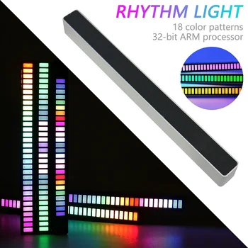 Автомобильная светодиодная лента Музыкальное Управление Звуком Rhythm Light Bar RGB Атмосферные огни Трубка USB Энергосберегающая лампа окружающего света