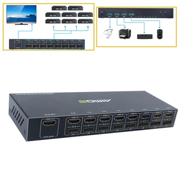 Адаптер интернет-разветвителя, Игровой коммутатор, HDMI-совместимый Разветвитель, 8-Портовый HDMI-совместимый KVM-коммутатор, 4K USB-коммутатор локальной сети