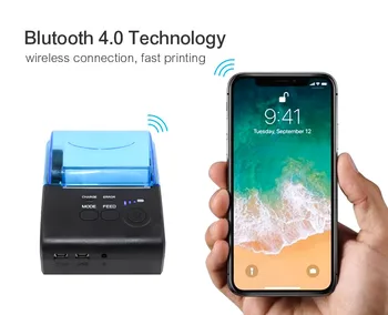 Беспроводной мини-принтер Bluetooth POS термопринтер для чеков ZJ-5805-DD 58 мм Принтер для оплаты счетов для супермаркета
