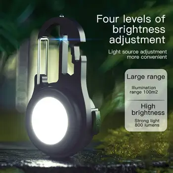 Брелок для ключей 180 ° Складной Ручной Светильник Cob Light Usb Зарядка Рыболовный фонарь Фонарь для обслуживания палатки Портативный