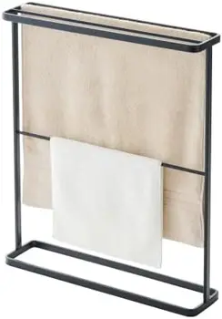 Вешалка для банных полотенец Tower - Органайзер для ванной комнаты, Держатель для хранения сухих полотенец, 30 дюймов - Сталь - вмещает полотенца размером до 24,5 