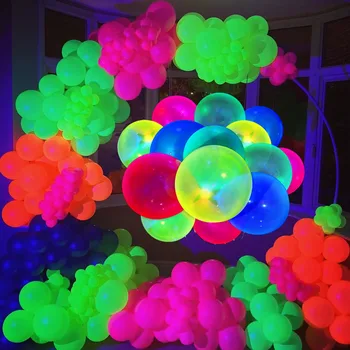 Воздушные шары с ультрафиолетовым излучением Blacklight, Неоновые Флуоресцентные воздушные шары, Вечеринка для детей, День рождения, Свадьба для взрослых, Хэллоуин, Рождественский декор