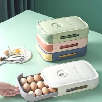 Выдвижной Холодильник, лоток для яиц, Контейнер для хранения яиц, Штабелируемая коробка для хранения свежих продуктов, Держатель для яиц, Кухонные инструменты