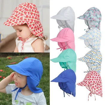 Детская Солнцезащитная шляпа SPF 50 +, Регулируемая Летняя детская шапочка для мальчиков, Дорожная Пляжная шляпка для маленьких девочек, аксессуары для младенцев, Детские шляпы S/L