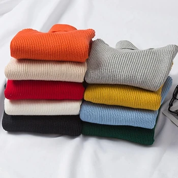 Детский свитер 2023, осенне-зимний новый вязаный свитер для девочек, свитер с высоким воротом и длинными рукавами для мальчиков