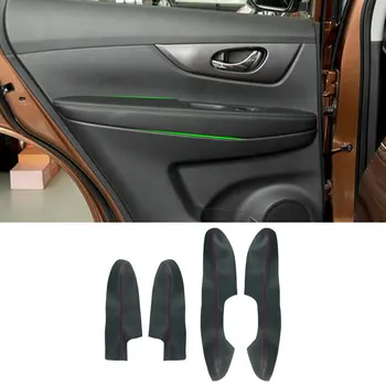 Для Nissan X-Trail Rogue 2014 2015 2016 2017 2018, Автомобильная Микрофибра, кожа, 4 шт., панель Дверного Подлокотника, Защитная отделка