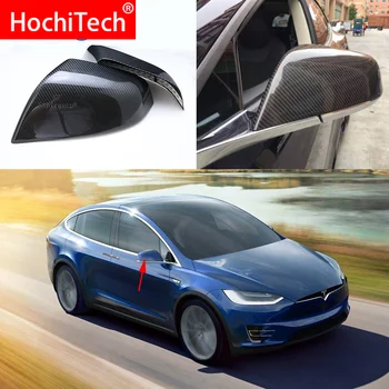 Для Tesla Модель x 100D 75D 90D p90D 2016 2017 2018 100% Настоящее Углеродное волокно Крышка Зеркала заднего вида, Боковые Крышки Зеркал, автомобильный стайлинг