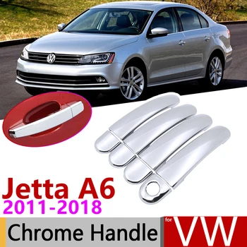 для Volkswagen VW Jetta A6 MK6 5C6 2011 ~ 2018 Хромированная Дверная Ручка, Крышка, Автомобильные Аксессуары, Наклейки, Комплект Отделки 2012 2013 2015 2016 2017