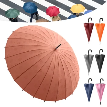 Зонты с длинной ручкой из 24 костей, Креативность, цветущая в воде, Большой зонт, укрепляющий ветрозащитные зонты от Солнца и дождя