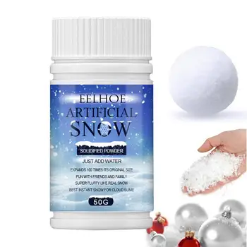 Искусственный снег Зимний Быстрорастворимый искусственный снежный порошок для игры, реквизит для фокусов, Искусственное снежное украшение для рождественских окон, подарочная коробка