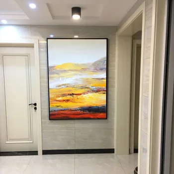 Картина на холсте caudros decoracion, акриловая желтая картина маслом, современные абстрактные картины на стену для гостиной Home Decor98