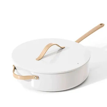 Керамическая сковорода для сотейника с антипригарным покрытием объемом 5,5 кварты, белая глазурь от Drew Barrymore