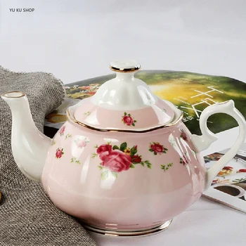 Керамический Английский Послеобеденный Чай Костяной Фарфор Европейский Ретро Цветочный Чайник Чашка Блюдце Сахарница Банка Для Молока Чайная Посуда Фарфоровая Подарочная Коробка