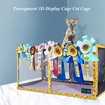 Клетка для выставки кошек Конкурс Прозрачный 3D Дисплей Гамак для Кошек Складной Ящик для Мусора Выставочная Клетка Для кошек