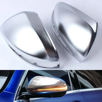 Крышки Зеркал заднего вида LHD Серебристо-Матовые Для Mercedes Benz C W205 W213 GLC-Class X253 S Class W222 ABS